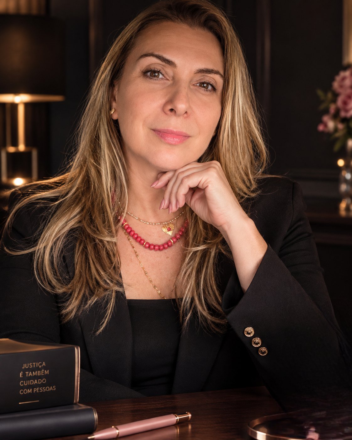 Retrato da advogada Angélica Carbonaro em seu escritório